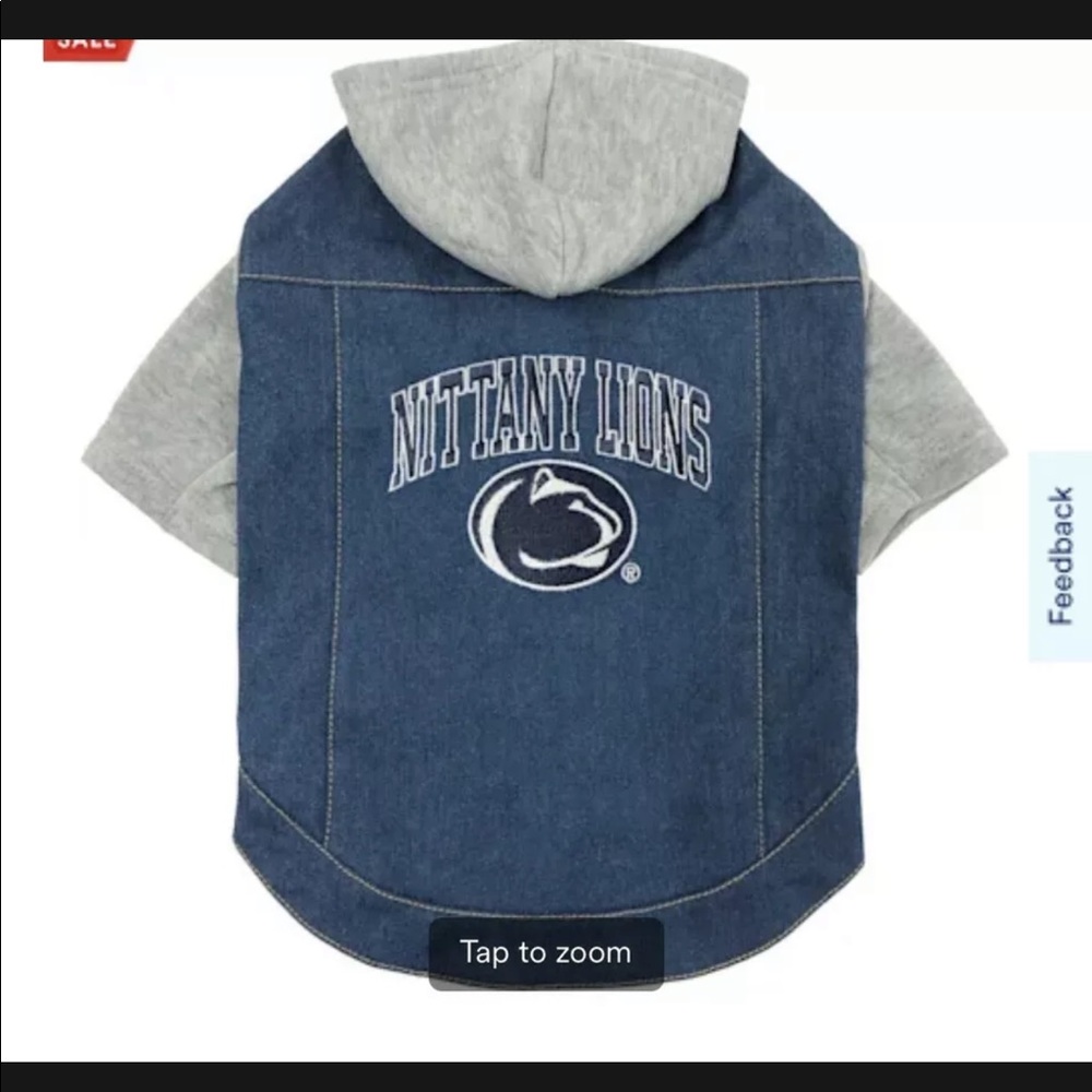 Penn State Nittany Lions Dog Puppy Denim Jacket Sz Small